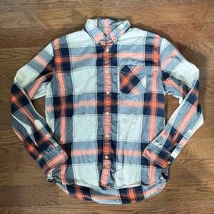 Urban Pipeline orange navy & white flannel - L